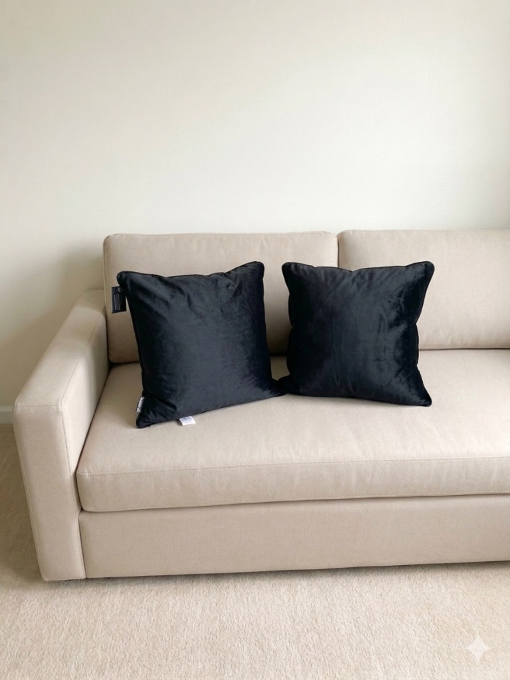 Rachel zoe Set of 2 Black Velvet Throw accent Pillows 24x24